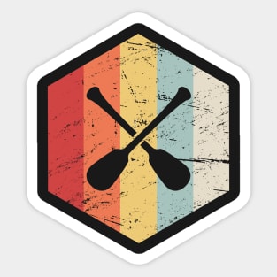 Retro Vintage Kayak Paddles Icon Sticker